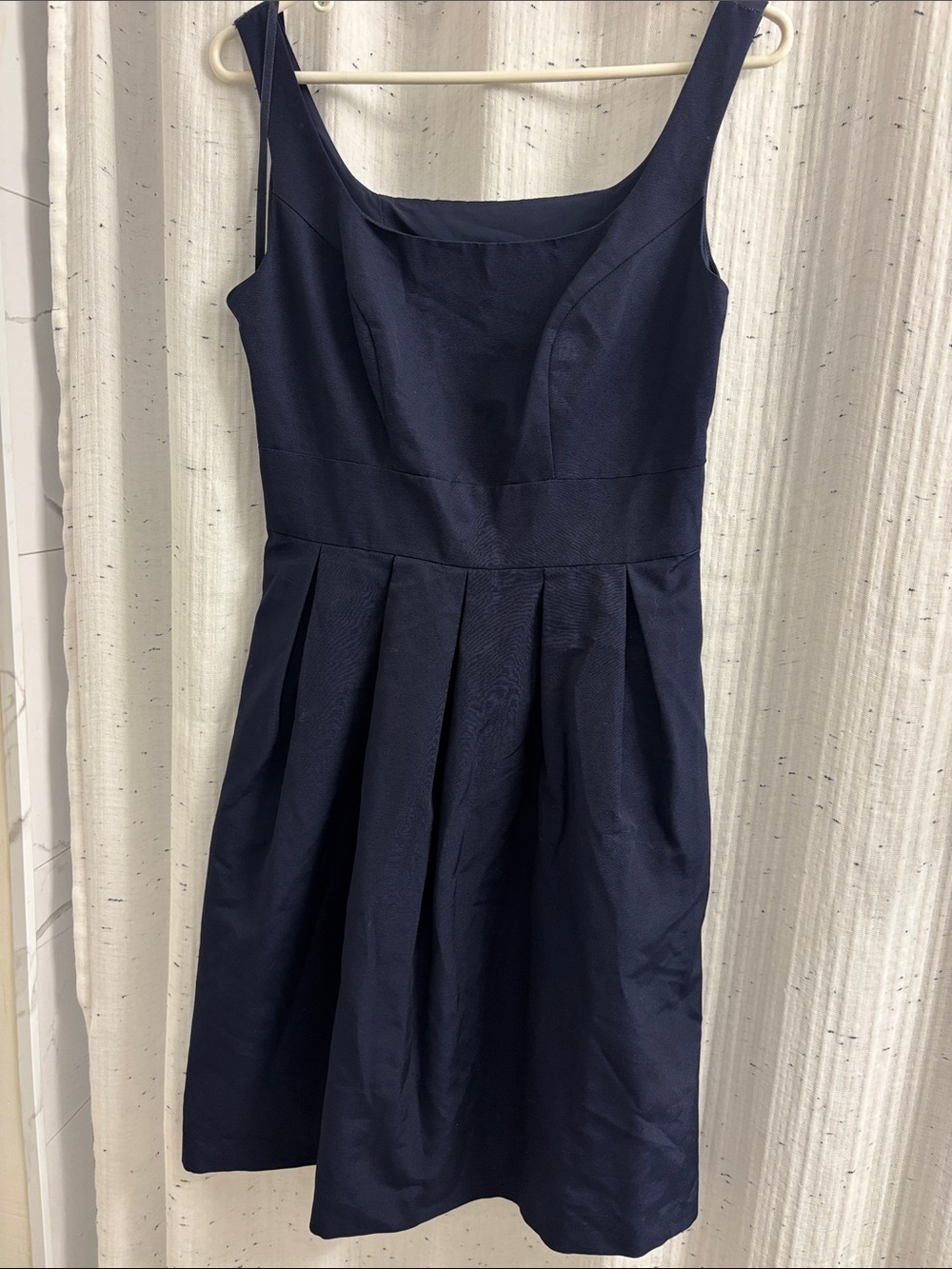 Tevolio Classic Navy Sleeveless Pleated Dress